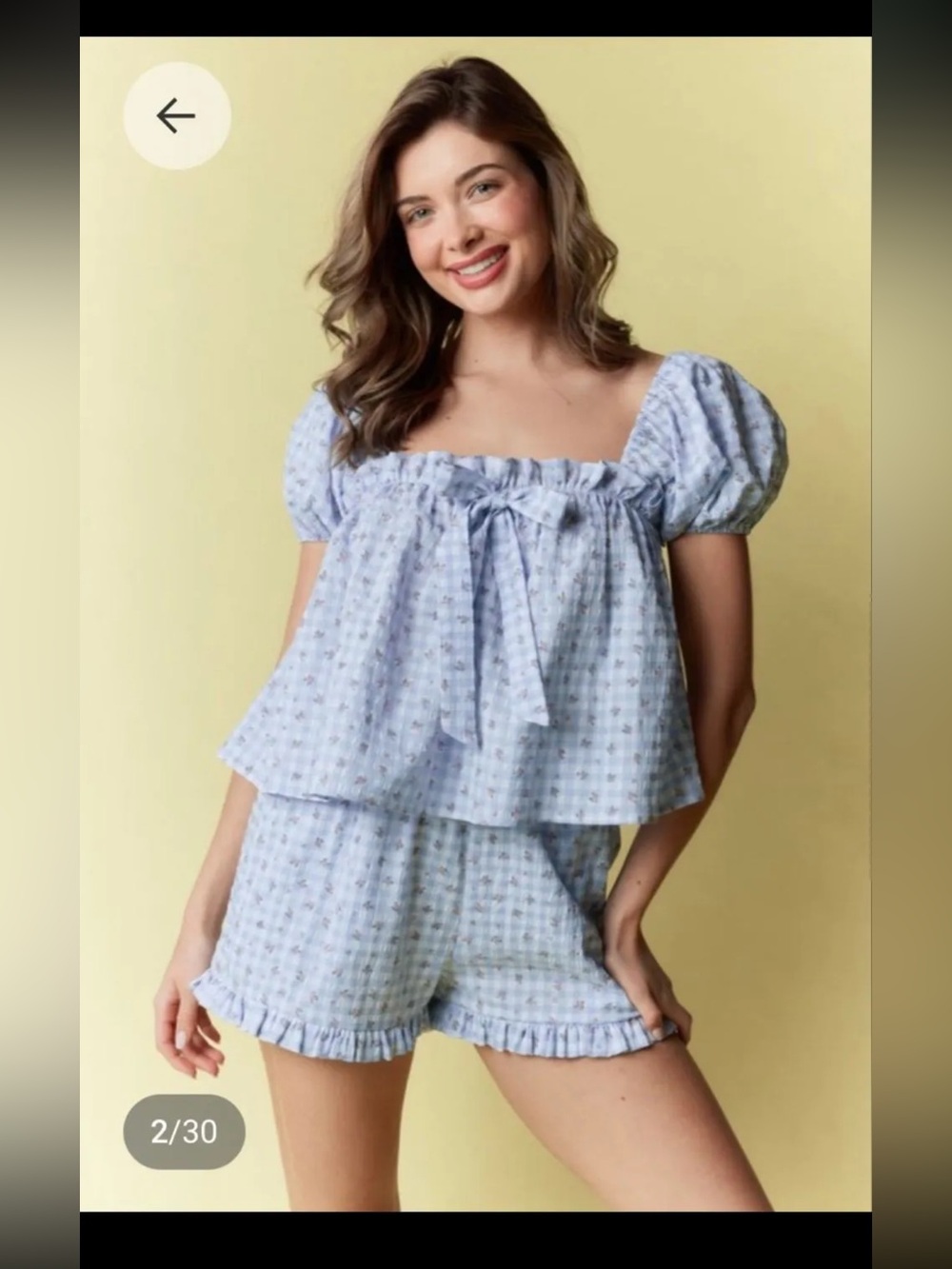 Rareraw Blue Floral Top & Short Set